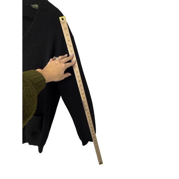 Peru Unlimited Black Baby Alpaca Wool Cardigan Sweater Men M Button Front - Picture 8 of 8